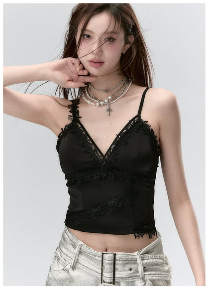 Lace Splicing Design Camisole Tank Top