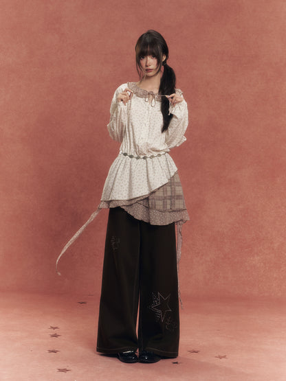 Patchwork Floral Plaid Dress