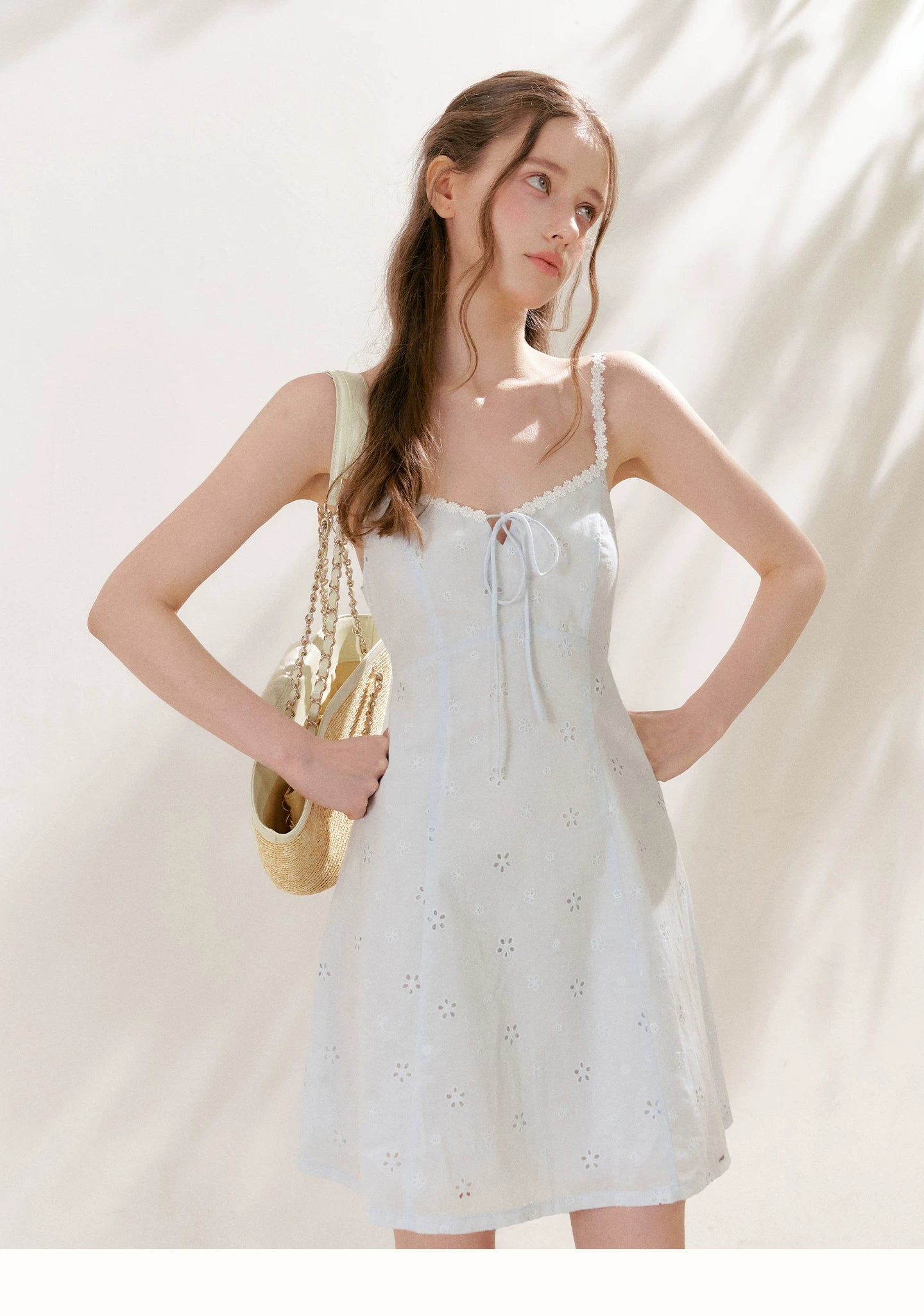 Embroidered Cotton Cami Dress
