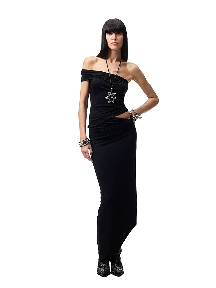 Irregular Multi-Wear Ruched Acetate T-Shirt