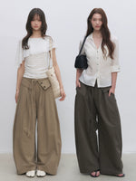 Lyocell Cotton Wide-Leg Casual Pants