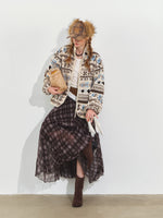 Jacquard Fleece High-neck Oversized Jacket