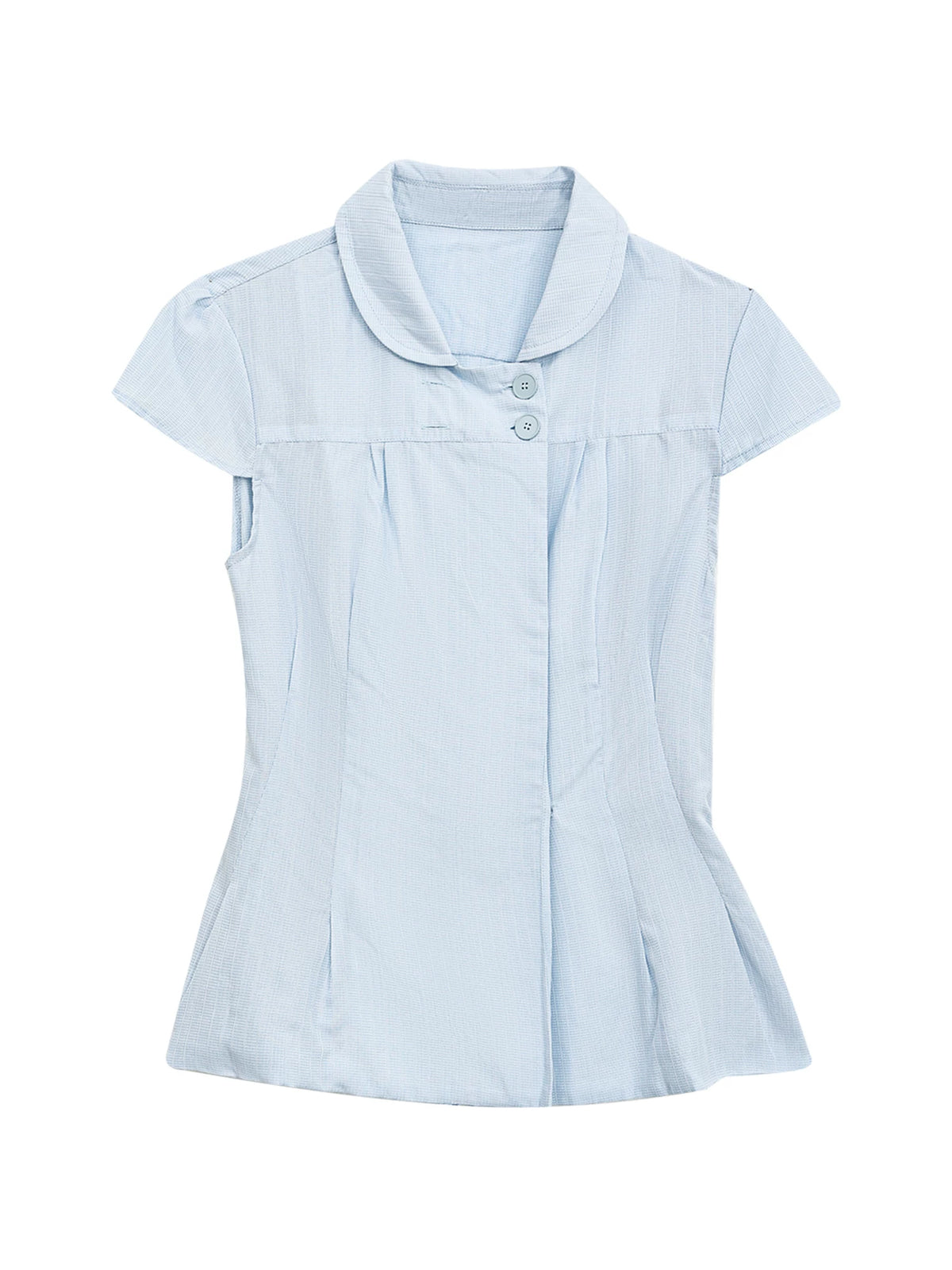 Light Blue Preppy Double-Breasted Shirt
