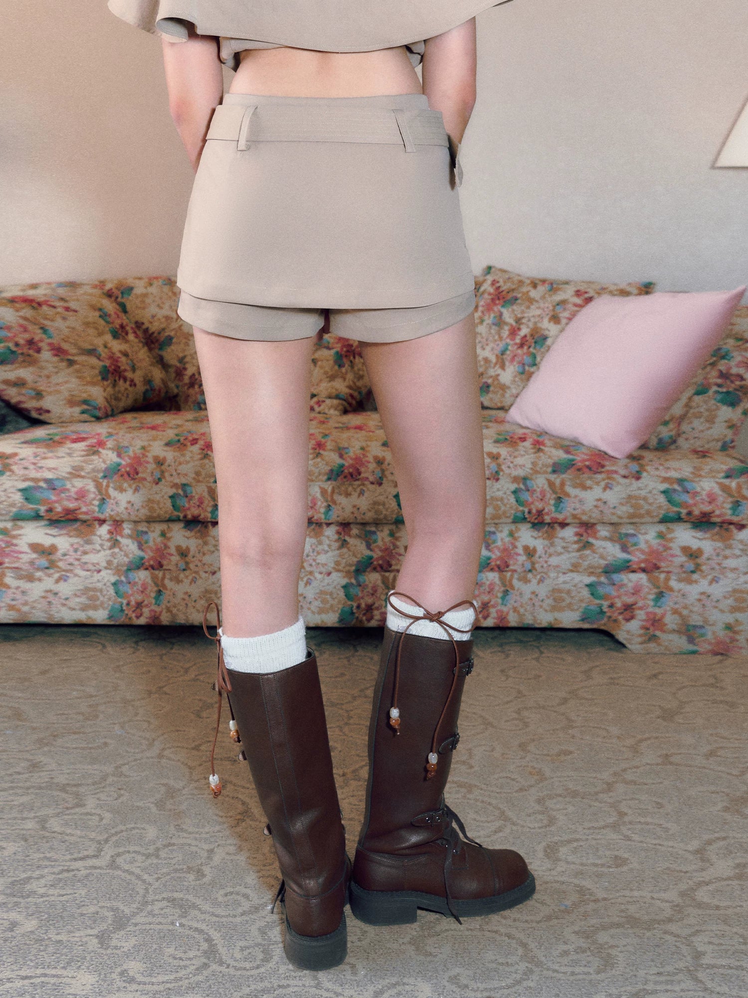 Belted A Line Skort
