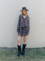 Vintage Plaid Chiffon Dress