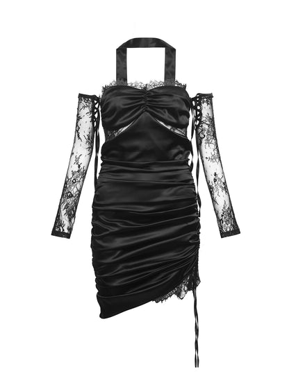 Satin Lace Slim Dress