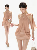 Halter Ruched Mini Dress
