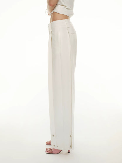 Pleated Cuff Straight Pants