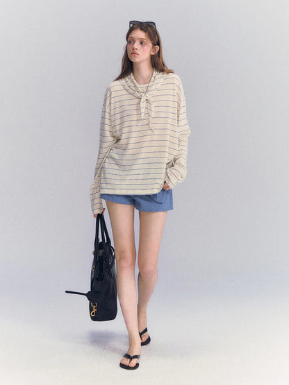 Rhinestone Stripe Long Sleeve Top