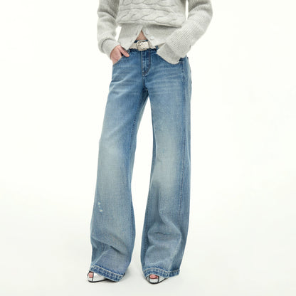 Light Blue Wash Distressed Jeans