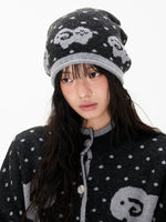 Fair Isle Sheep Jacquard Knit Beanie