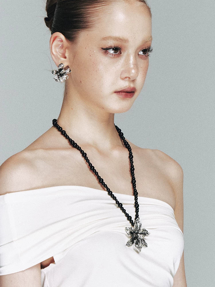 Gothic Floral Beaded Choker
