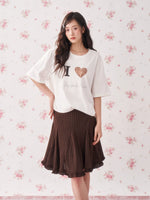 Brown Asymmetric Brown Skirt