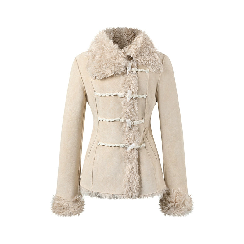 Faux Shearling Toggle Coat