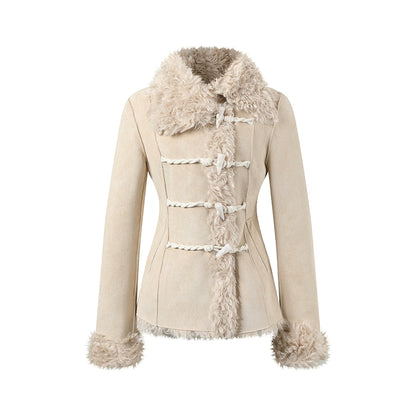 Faux Shearling Toggle Coat