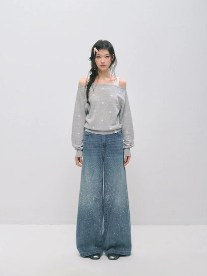 Off Shoulder Knit Sweater