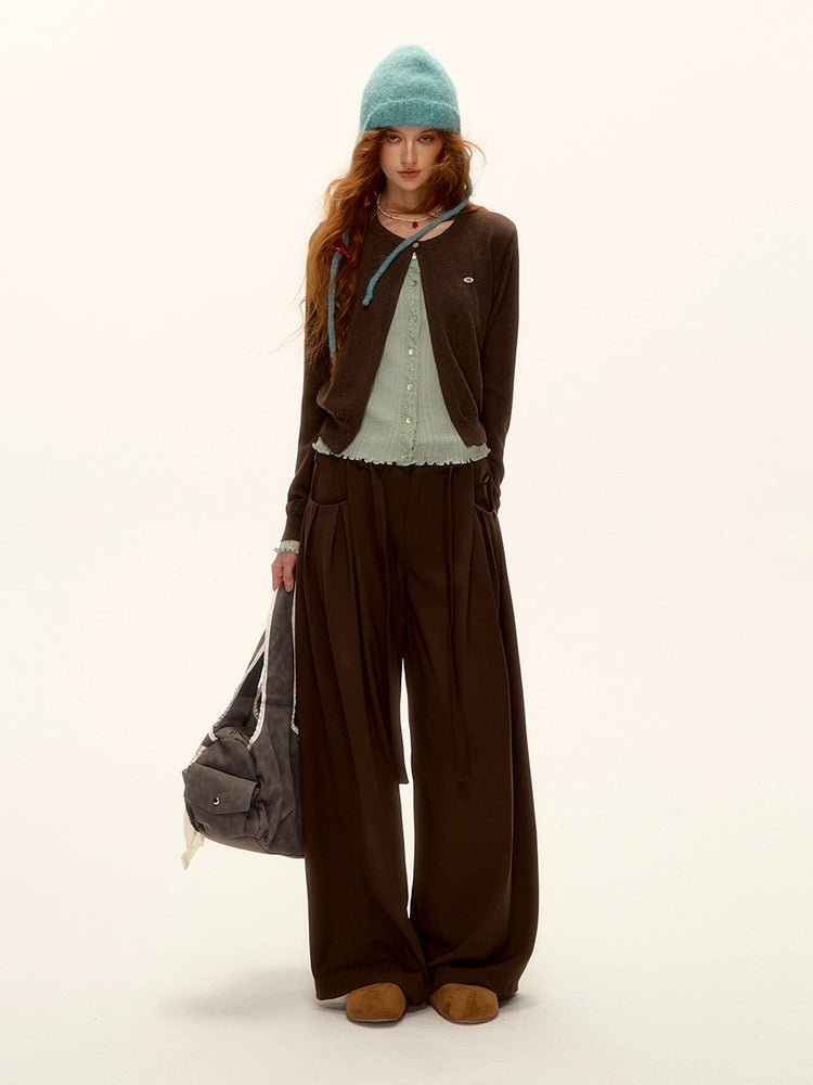 Contrast Layered Knit Cardigan