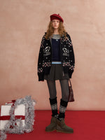 Fair Isle Horse Hooded Cardigan