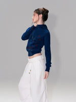 Vintage Print Knit Hoodie