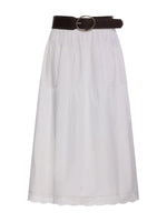 White Jacquard A-line Skirt