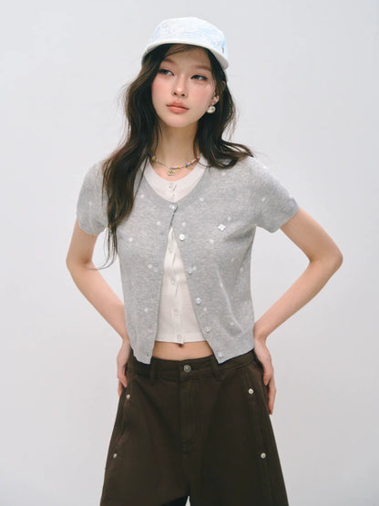 Polka Dot Layered Knit Tee