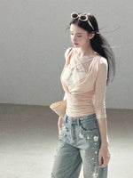 Ruched Neckline Crop Top