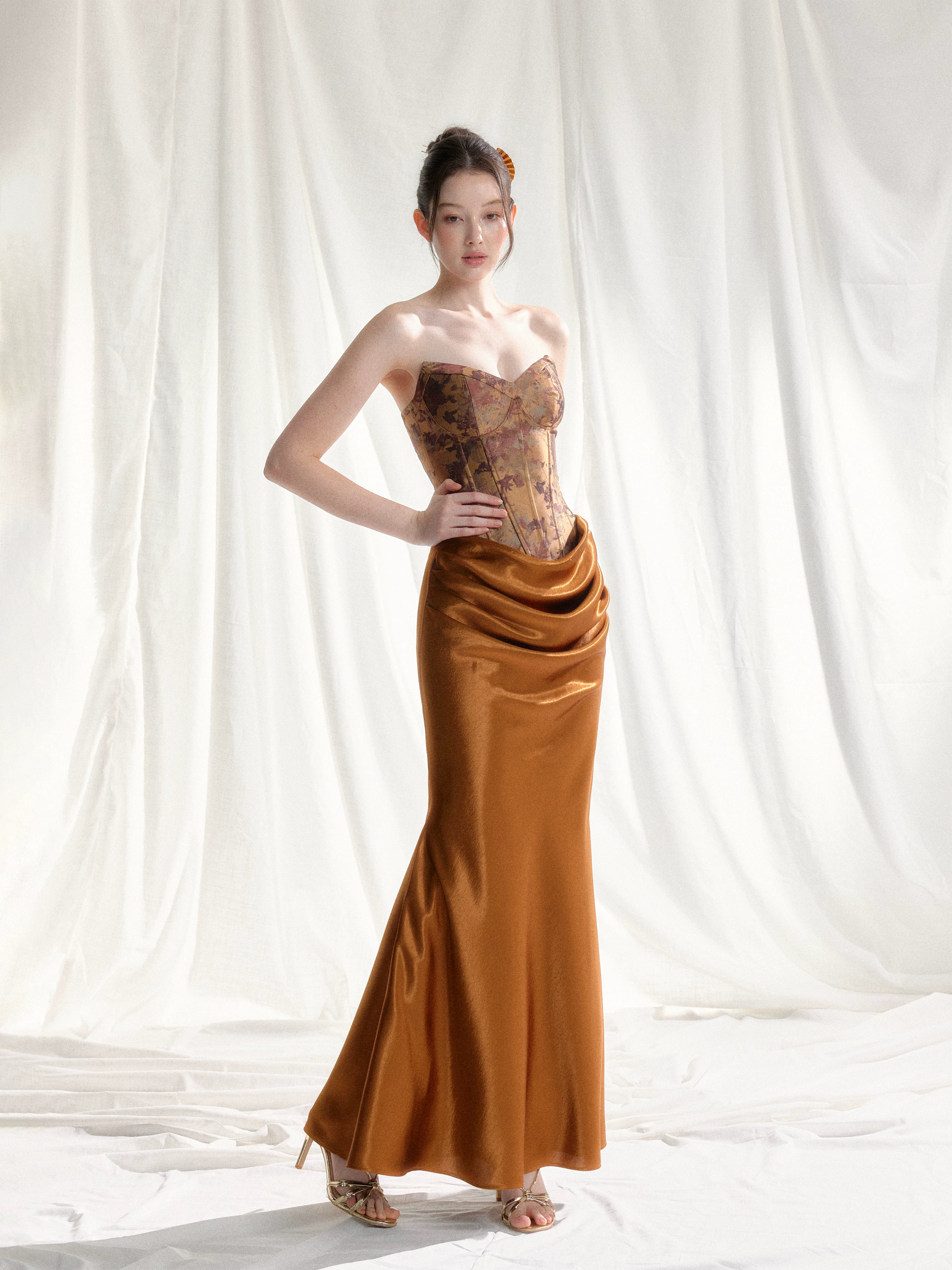 Jacquard Satin Corset Dress