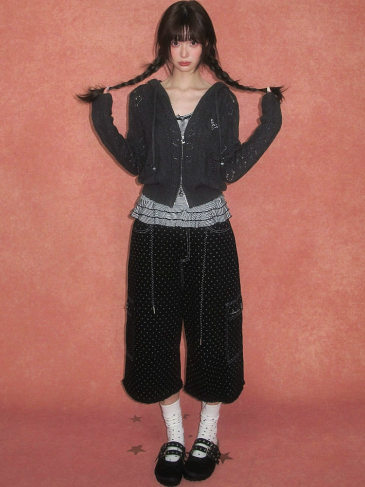 Star Print Cropped Jeans