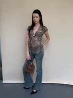 Leopard Lace Trim Pullover Top