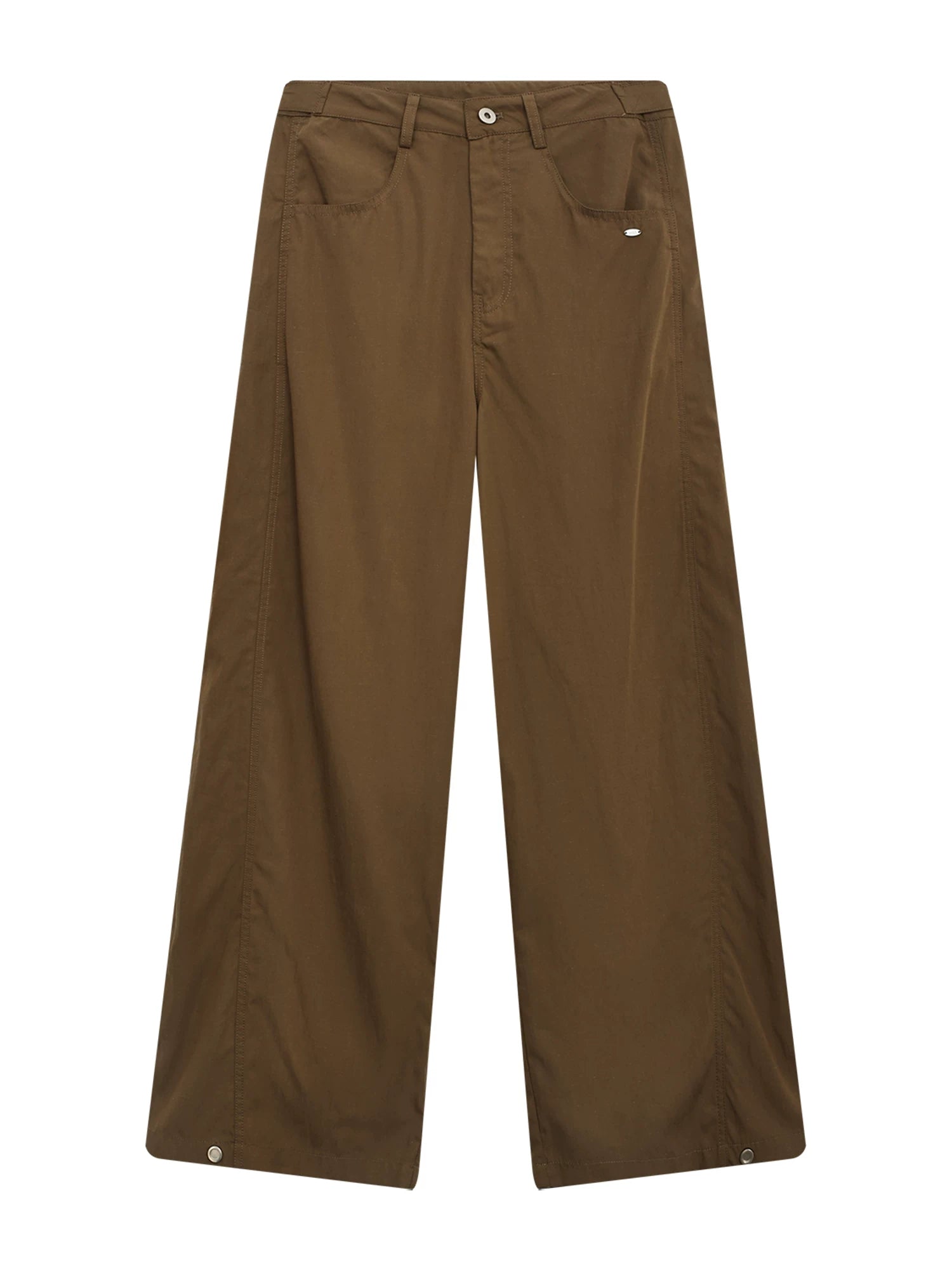 Retro Coffee Wide-Leg Pants