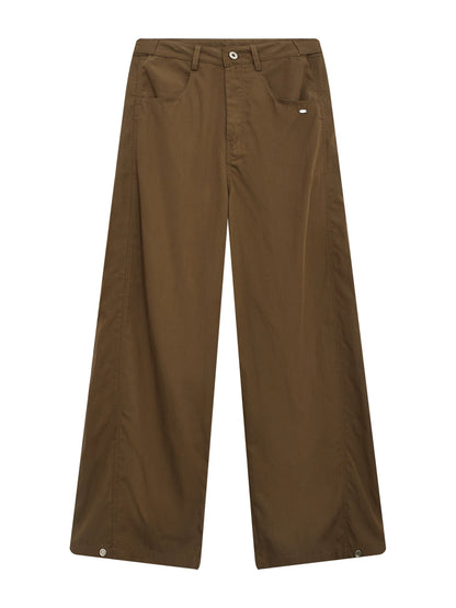 Retro Coffee Wide-Leg Pants