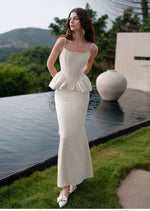 Luxury Handcrafted Beaded Satin Slip Dress Set