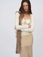 White Lace Panel Bustier Top