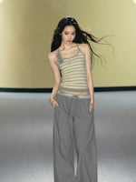 Camellia Stripe Halter Tank