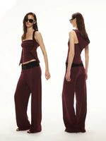 Lyocell Contrast Hoodie Set