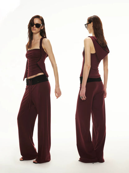 Lyocell Contrast Hoodie Set