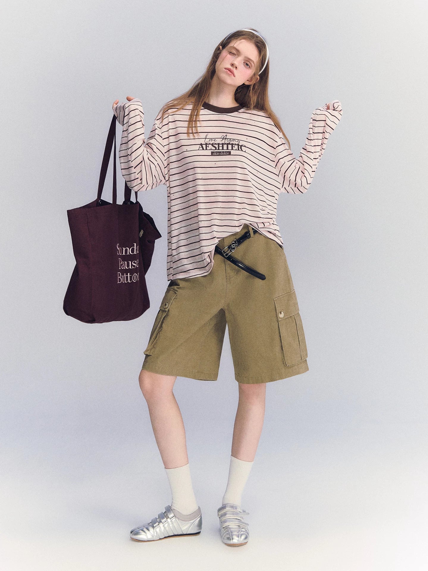 Rhinestone Striped Tee