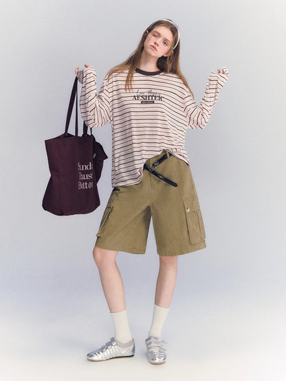 Rhinestone Striped Tee