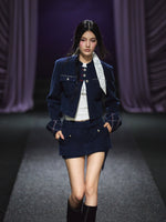 Quilted Stitch Jacket & A-Line Skirt Set
