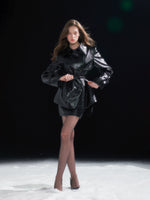 Vintage Oversized Waist-Cinching Leather Jacket