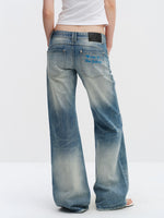 Cat Whisker Low-Waist Straight Jeans