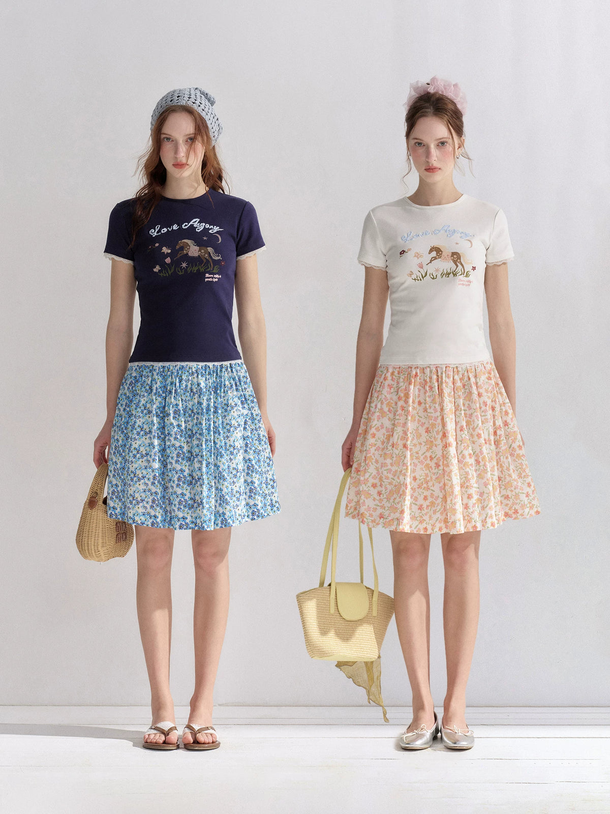 Floral Pleated Mini Skirt