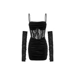 Mermaid Strap Long Velvet Bodycon Dress