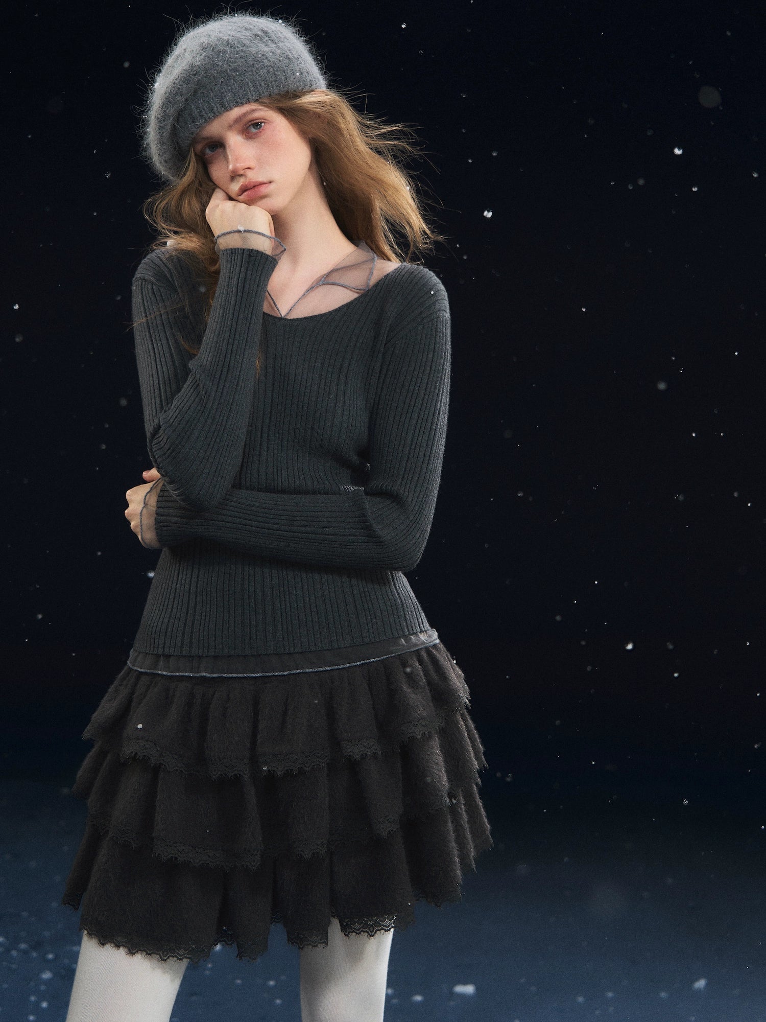 Mesh Spliced High-Stretch Base Layer