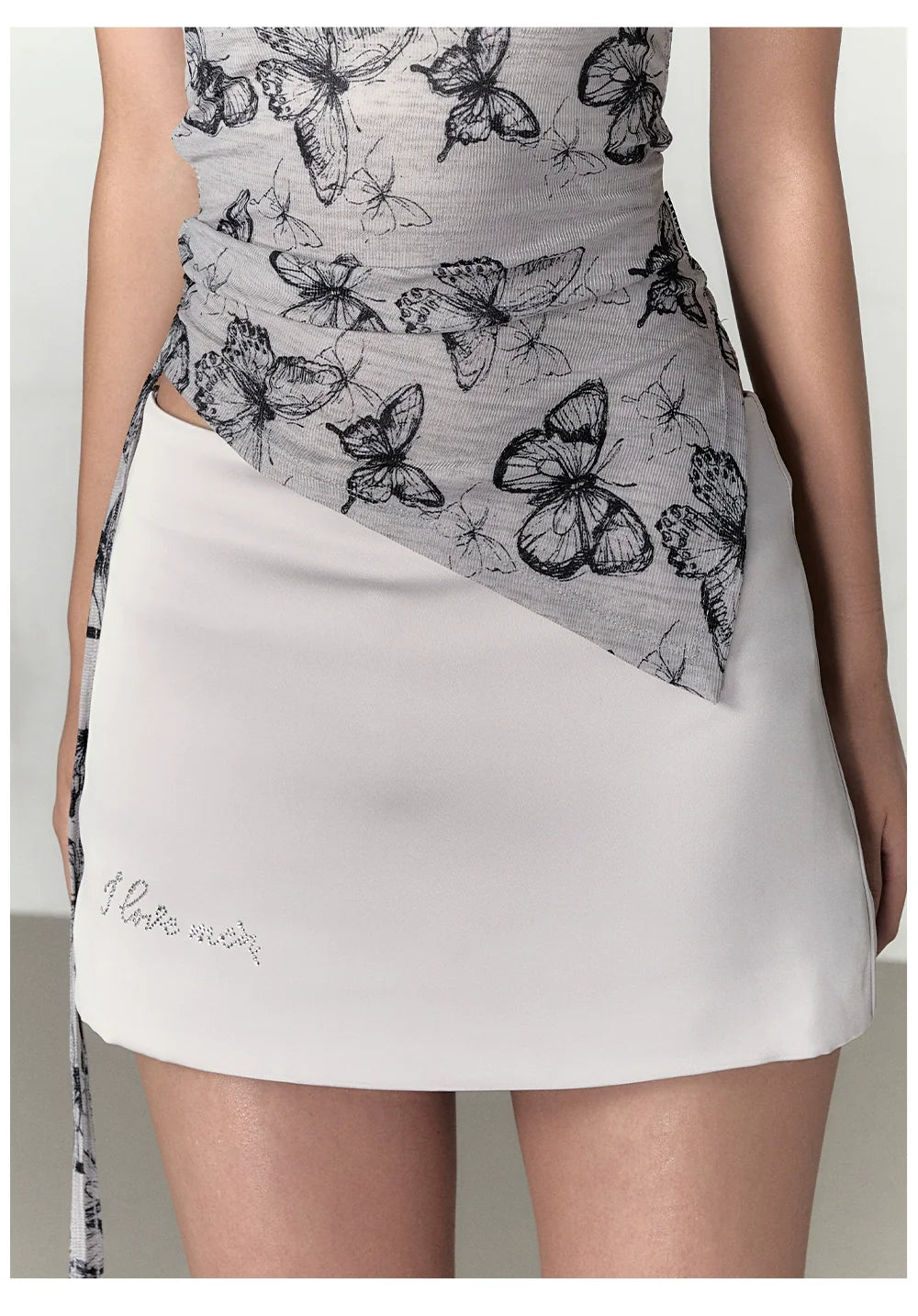 Pink &amp; Silver A-line Mini Skirt