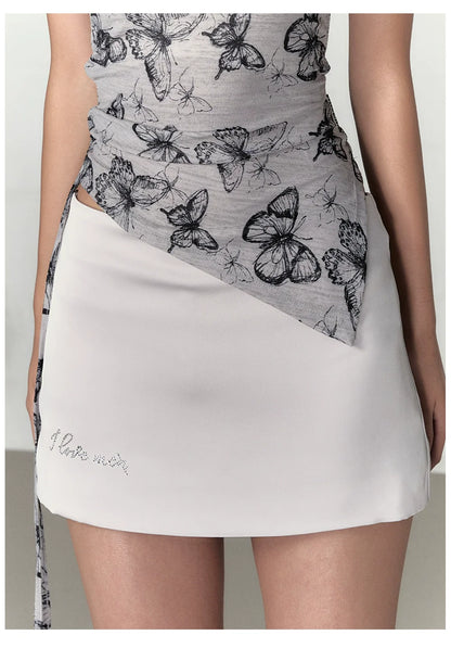 Pink &amp; Silver A-line Mini Skirt