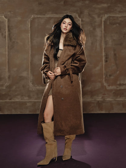 Large Lapel Long Coat &amp; Dress Set