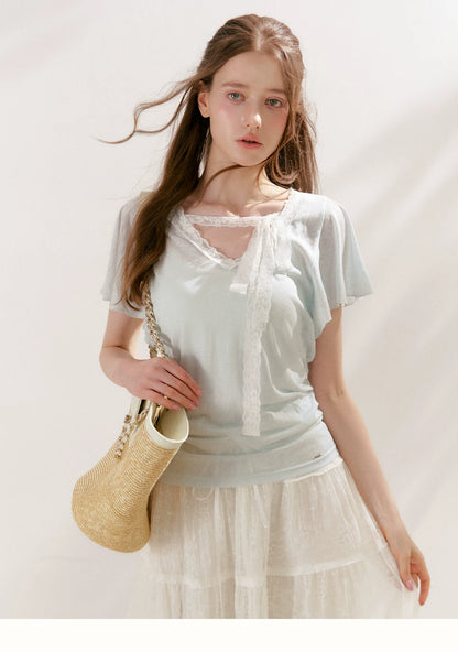 Lace Tiered A-Line Skirt