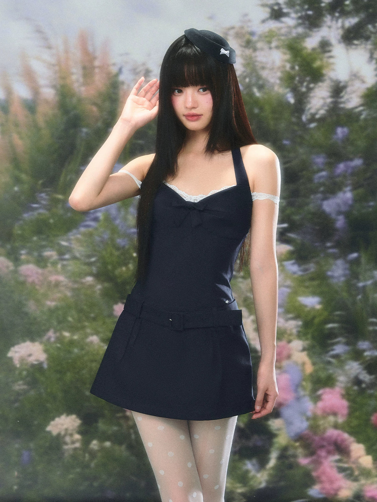 Lace Halter A-Line Dress