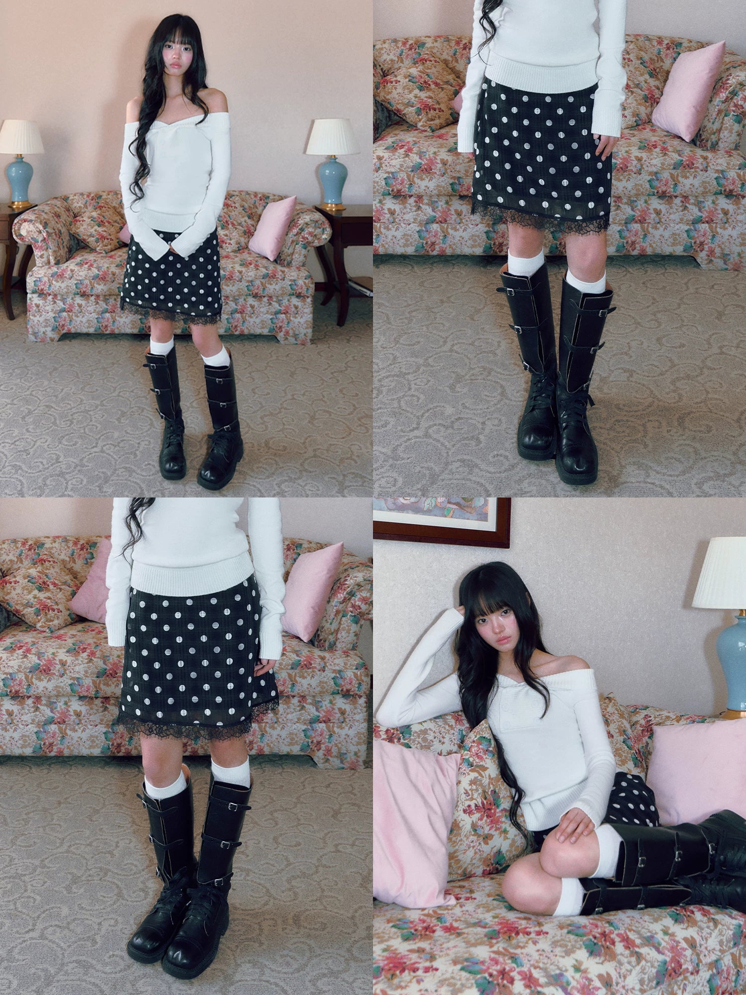 Polka Dot Lace Skirt
